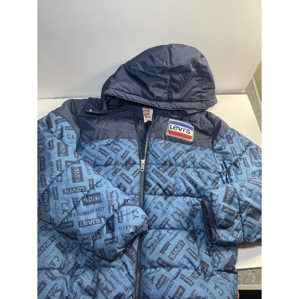 Levis Boys Full Zip Hooded Puffer Jacket Size M 10-12 Yrs